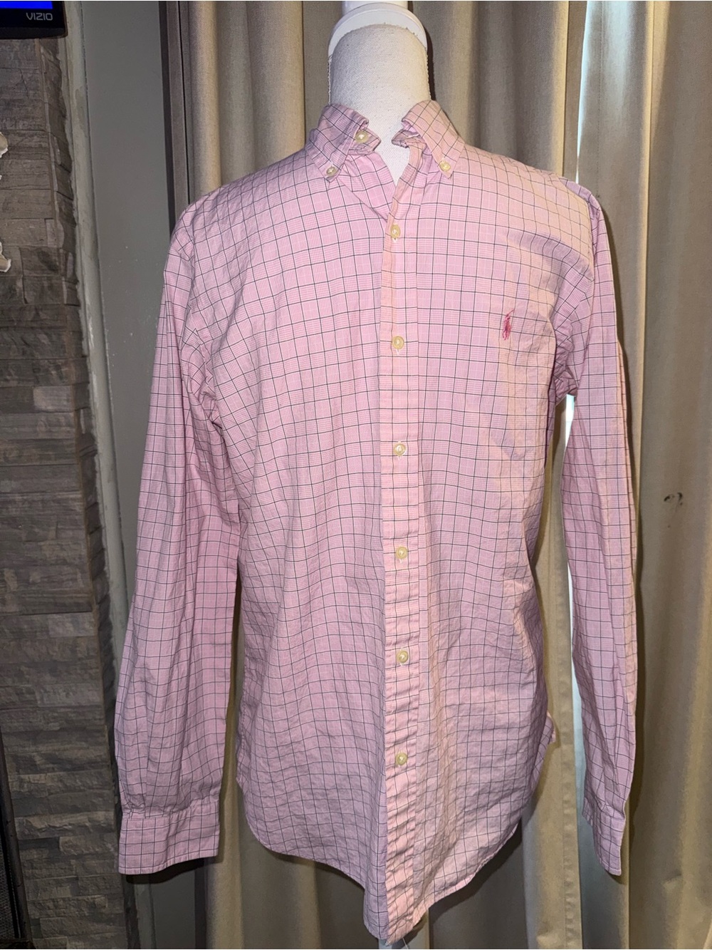 Ralph Lauren Pink Checked Button-Down Dress Shirt